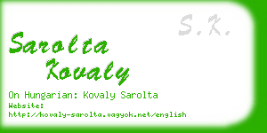sarolta kovaly business card
